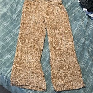 Flare brown & white pants